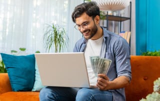 person filing taxes and getting refund