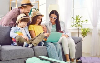 family putting together a vacation budget